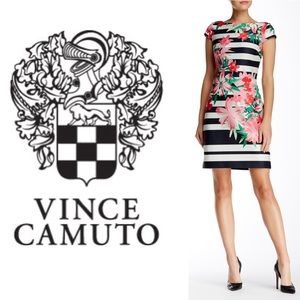 Vince Camuto | Floral Striped Dress | Size 2